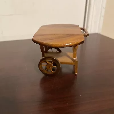 Vintage Wooden Coffee Tea Cart Dollhouse Miniature Furniture • $17.99