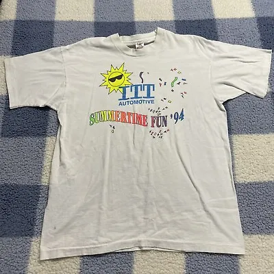 Vintage 1994 ITT Corporation Automotive Summertime Fun ‘94 T-Shirt XL White USA • $5.97