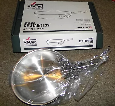 NEW ALL-CLAD D5 Stainless Brushed 8 Inch 5 Ply Fry Pan In Retail Box LOOK !!!! • $19.99