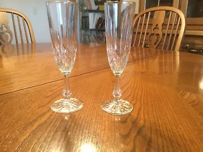 Vintage Clear Lead Crystal Champagne Flutes - 4 Ounces • $25
