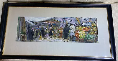 Vernon Osbourne?  Modernist Market Scene  Mixed Media Painting - Signed/Signed • $222.75