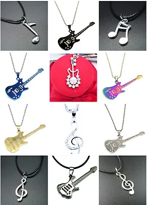 Alloy / Stainless Steel Guitar / Music Note Pendant Necklace. Choose Your Own • £5.39