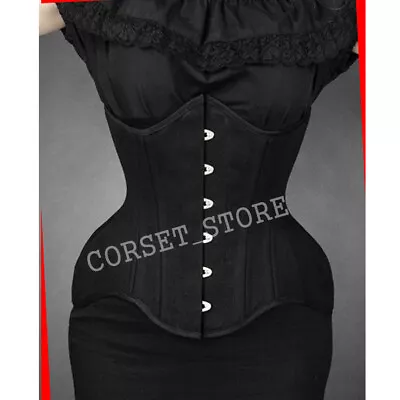 £22.99 • Buy Heavy Duty Double Steel Boned Waist Training Cotton Underbust Corset 9596