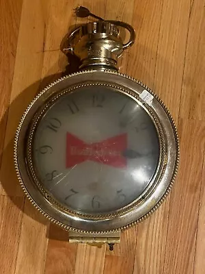 Vintage 1960s Budweiser Beer Hanging  Pocket Watch Sign - No Cord • $81.97