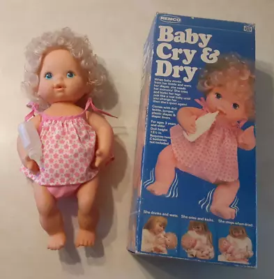 Baby Cry & And Dry Doll Remco Vintage 1979 With Box Toy 14  Blonde Hard Plastic • $20.99