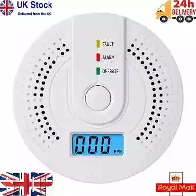 Digital Carbon Monoxide Detector Alarm Battery Powered Warning Alarm Sensor LED • £8.39