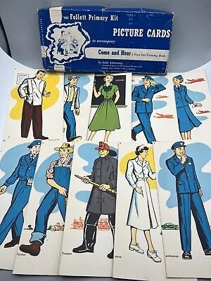 Vintage FOLLETT Publishing Gender Stereotype Occupation Picture Flash Cards - 10 • $22.50