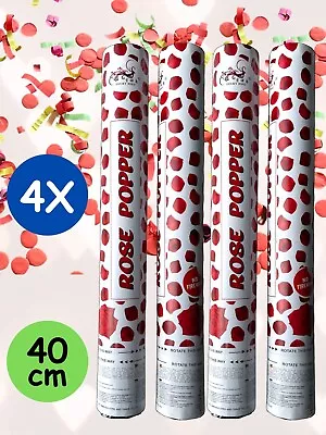 4X Party Popper Twist Release Cannon Launcher Rose Wedding Confetti 40cm Red • $29.95