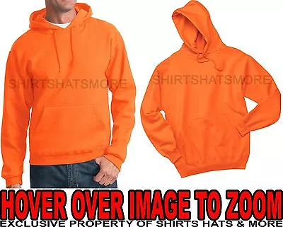 Pullover Sweatshirt Safety Orange Hoodie S M L XL 2XL 3XL High Visibility NEW • $12.95