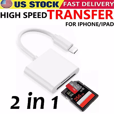 TF/SD Card Adapter Camera Reader For IPad IPhone6 6S 7 8 Plus 13 14 Pro X Xs Max • $5.68