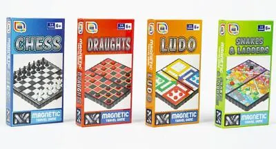 Mini Magnetic Travel Board Games - Chess Ludo Snakes & Ladders Draughts 1 Or 2 • £3.69