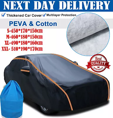 Waterproof 6 Layer Car Cover Heavy Duty Cotton Lined UV Protection - S M XL XXL • £24.95