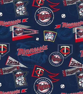 MLB Minnesota Twins Cotton Fabric Half Yard 1/2 YD 18 X 44  • $13.75