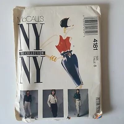 McCalls NY Collection 4181Sewing Pattern  Misses 8 Skirt Jacket Blouse Uncut • $12.99