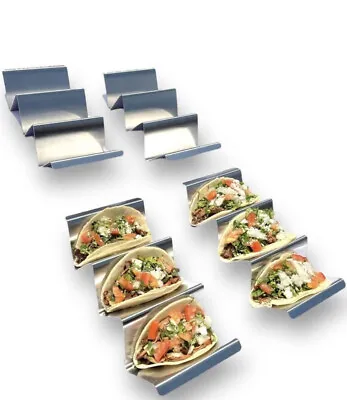4 Pack Stainless Steel Taco Holder Stand Safe Rack Tray For Dishwasher Oven Save • $19.99