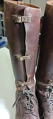 Vintage WW2 Army Military Cavalry Riding Boots W/Buckles & Laces Original Items  • $59.99