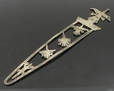 925 Sterling Silver - Vintage Shiny Lizard Bird Animal Motif Bookmark - TR3261 • $72.35