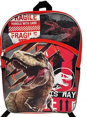 JURASSIC WORLD T-REX 16  Inches Backpack Book Bag (Grey) • $17.99