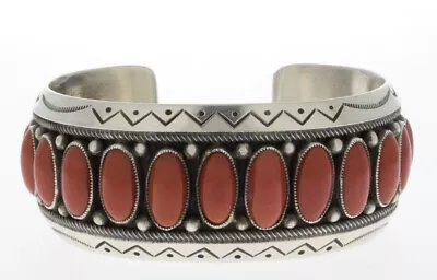 High Grade Natural Mediterranean Coral Row Bracelet By Calvin Martinez • $1463.20