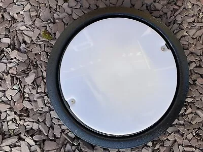 £49 • Buy Black & White Round Bulkhead Light - 35cm X 8cm - Black Hammered Finish To Paint