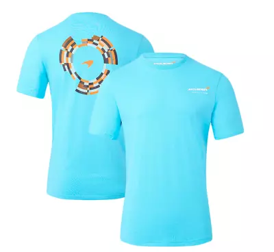 McLaren F1 Official Fanwear Dynamic Logo T-Shirt Aquarius Blue Free UK Shipping • £29