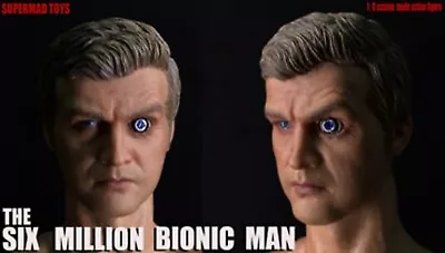 1/6  Supermad THE SIX MILLION DOLLAR BIONIC MAN  Toys Head W/ Bionic Eye Rare!  • $599