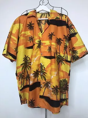 Mens Short Sleeve Hawaiian Shirt Size 2 XL Orange Mix With Pocket  New￼ • £11.99