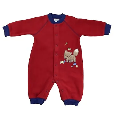 Carter’s Long Sleeve Body Suit Fleece Baby Boy Girl Unisex 3-6 Months Red Blue • $8.95