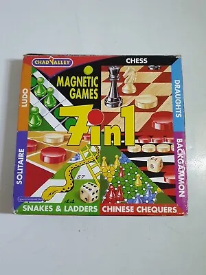 Chad Valley 7-1 Magnetic Games Chess Draughts Backgammon Ludo Solitaire  • £5.75