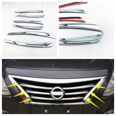 For Nissan VERSA SEDAN 2015 2016 2017 2018 Chrome Front Grille Grill Cover Trim • $21.19