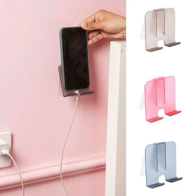 $3.16 • Buy Wall Mounted Mobile Phone Holder Charging Stand Rack Self Bracket Shelf L0K1