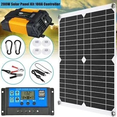 Solar Power Kit With Inverter Generator 100A Battery Charger Home Grid System • £43.10