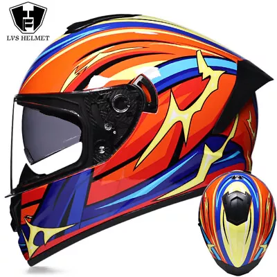 DOT Approved Full Face Motorcycle Helmet Four Seasons Dual Lens Motorbike Helmet • $70.42