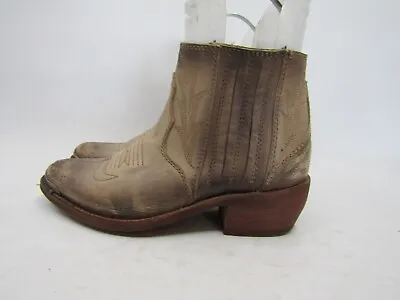 Liberty Black Womens Sz 7 M Brown Leather Zip Ankle Fashion Cowboy Boots Bootie • $74.09