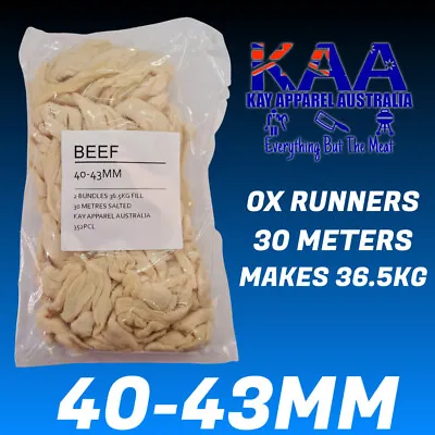 $45 • Buy Sausage Skins Ox Runners (beef) Casings 40-43mm 30 Meters, Salami Skins