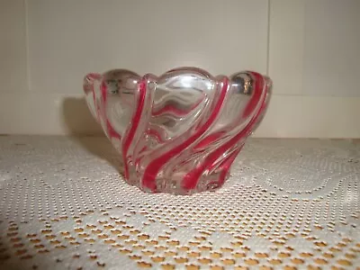 Vintage Mikasa Peppermint Swirl Candle Holder-3x3-Germany--(S) • $15