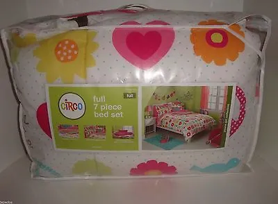 Circo Peace Girl Full Comforter Shams Sheet Bedding Set Hearts Birds Flowers • $79