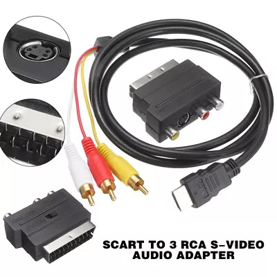 £6.72 • Buy 1080P HDMI Male S-video To 3 RCA AV Audio Cable + SCART To 3RCA Phono Adapter A
