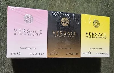 NEW Versace Mini Collectible 3-Pack  Yellow Diamond Bright Crystal Crystal Noir • $26.95