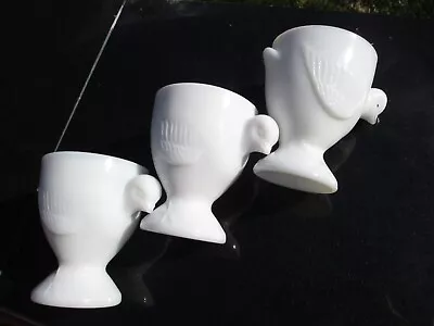 Vintage Westmorland Milkglass Chicken Shaped Egg Cups Lot Of 3 • $22