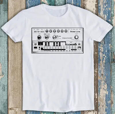 Bass Line TB-303 Inspired Moog 909 Acid Music Funny Top Gift Tee T Shirt M1324 • £6.35