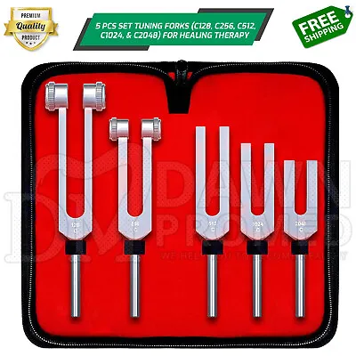 Tuning Fork Set Of 5 Healing Therapy Medical Surgical Diagnostic Inst German Gr • $14.90