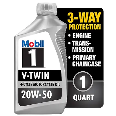 Mobil 1 V-Twin Full Synthetic Motorcycle Oil 20W-50 1 Qt • $15.98