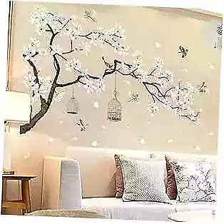 Large Chinese Wall Decals Cherry Blossom Tree 3D Tree Wall Stickers Peel And  • $19.60