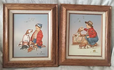 SET OF TWO OIL PAINTINGS SIGNED C. CARSON 1985 Framed Very Nice • $79.99