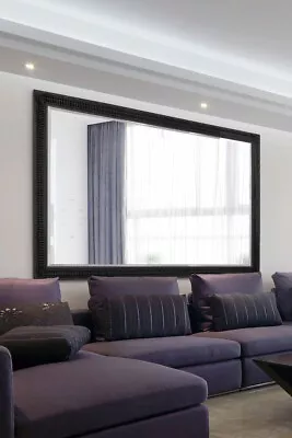 £175.99 • Buy Large Mirror Black Antique Full Length Wood Wall  6Ft7 X 4Ft7 201 X 140cm