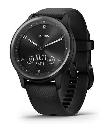 Garmin Vivomove Sport Hybrid Smartwatch Hidden Touchscreen Display Black • £149.95