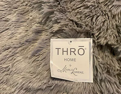 THRO HOME By MARLO LORENZ.   Silver Color 50x60 Chubby Faux Decorative Throw • $15