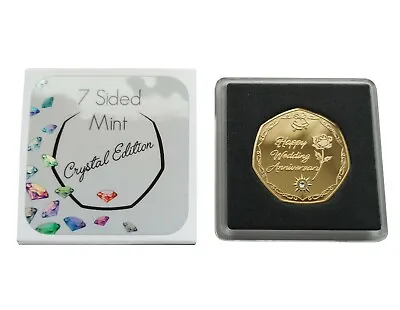£6.74 • Buy 60th Diamond Wedding Anniversary - Gold Plated Commemorative Coin / Gift