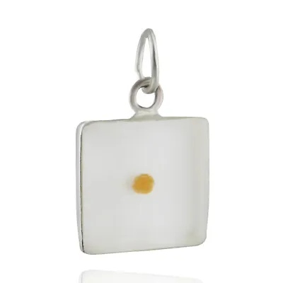 Real Mustard Seed Charm 925 Sterling Silver Resin Faith Bible Verse Square White • $33